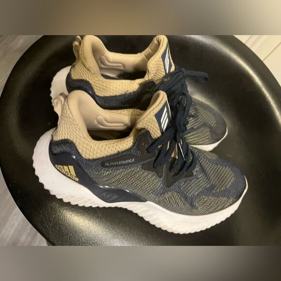 Adidas Run Alphabounce Beyond Blue Four Carbon Gold Georgia Tech  F36827 WMS 5 - Picture 6 of 11